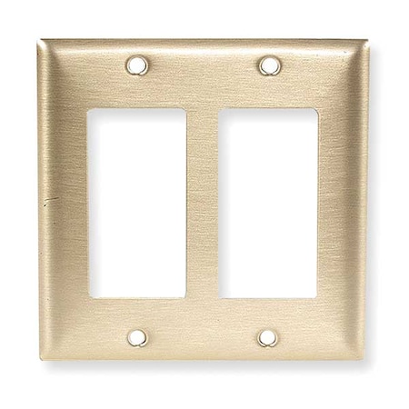 Rocker Wall Plates And Box Cover, Number Of Gangs: 2 Brass, Brushed Finish, Brass