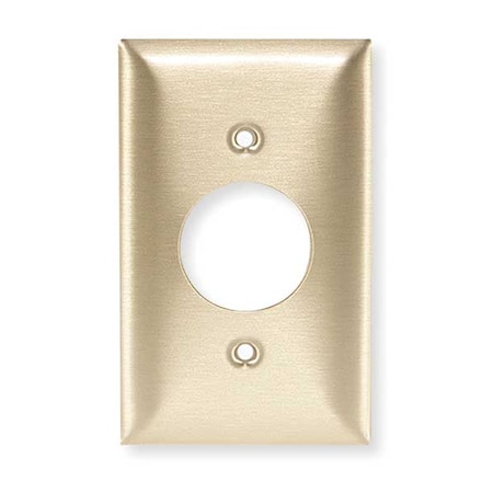 Single Receptacle Wall Plates And Box Cover, Number Of Gangs: 1 Brass, Brushed Finish, Brass