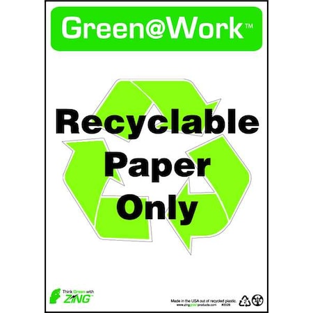 Sign,Recyclable Paper Only,10X14, 2026