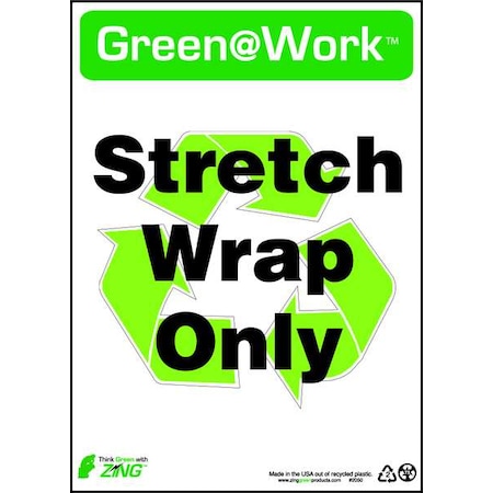 Sign,Stretch Wrap Only,14X10 Plastic, 2050