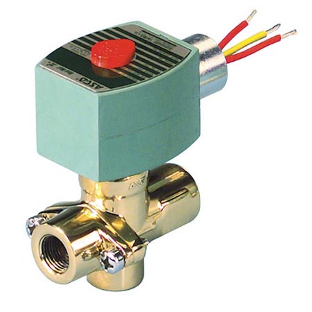 120V AC Brass Steam Solenoid Valve, Normally Closed, 1/2 In Pipe Size