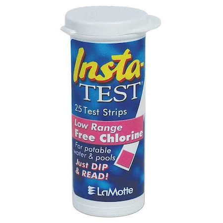 Test Strip,Free Chlorine,0to10 PPM,PK25