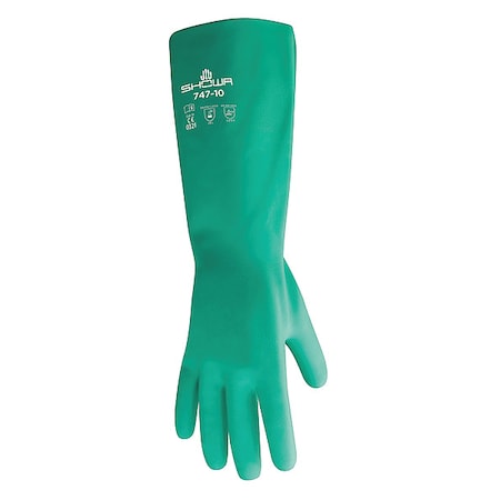 19 Chemical Resistant Gloves, Nitrile, 10, 1 PR