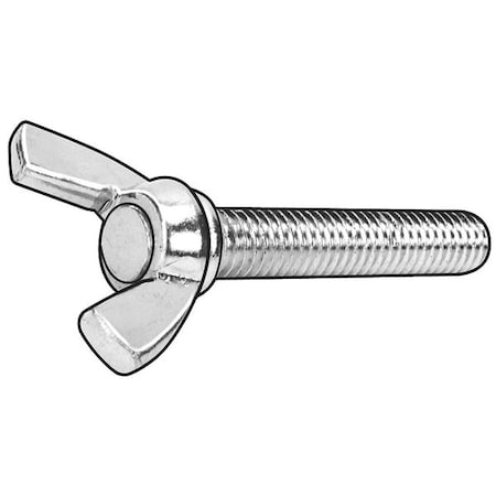 Thumb Screw, 3/8-16 Thread Size, Wing, Zinc Plated Iron, 0.65 To 0.79 In Head Ht, 2 In Lg