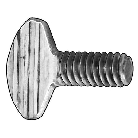 Thumb Screw, #10-32 Thread Size, Wing/Spade, Plain 18-8 Stainless Steel, 3/8 In Head Ht, 3/8 In Lg