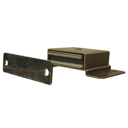 Magnetic Catch,Pull-to-Open,34 Lb.,Brass