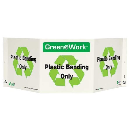 Recycling Sign,Plastic Band,Projecting, 3046