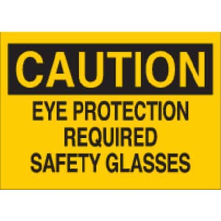 Caution Sign, 7X10, BK/Yel, Eng, Text, Thickness: 0.035