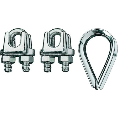 Wire Rope Clip And Thimble Kit,1/8 In