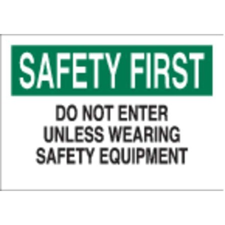 Caution Sign, 7X10, BK And GRN/WHT, ENG, Width: 10