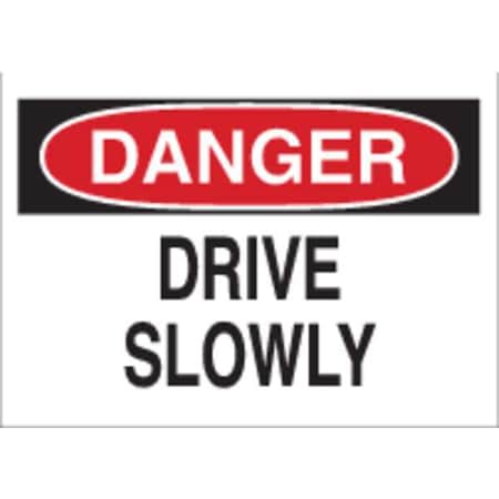Danger Sign, 10 In Height, 14 In Width, Fiberglass, Rectangle, English