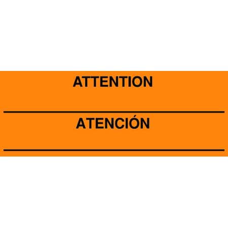 Bilingual Shipping Labels Attention/Atencion, Orange