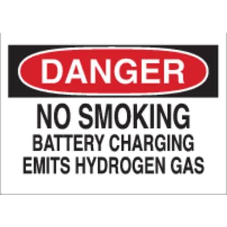 Danger No Smoking Sign, 7 H, 10 W, Plastic, Rectangle, English, 22333