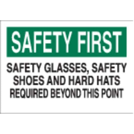 Personal Protection Sign, 10 In Height, 14 In Width, Fiberglass, Rectangle, English