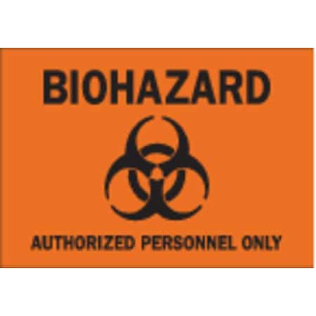 Biohazard Sign, 10 In Height, 14 In Width, Fiberglass, Rectangle, English