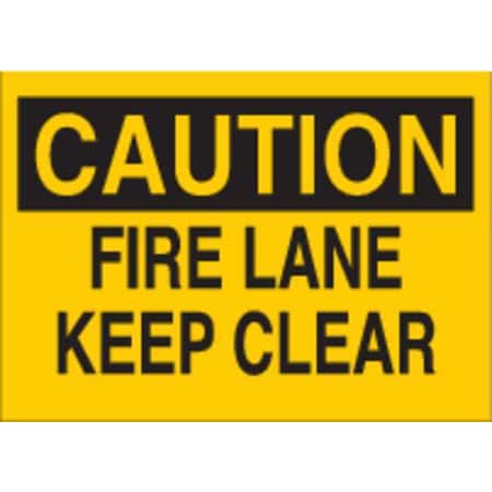 Fire Lane Sign, 7 Height, 10 In Width, Plastic, Rectangle, English