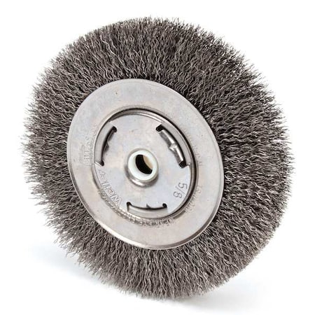 Crimped Wire Wheel Wire Brush, Threaded Arbor