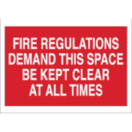 Fire Regulations Sign, 10 In Height, 14 In Width, Fiberglass, Rectangle, English