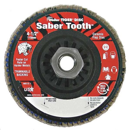 Arbor Mount Flap Disc,4-1/2in,80,Medium