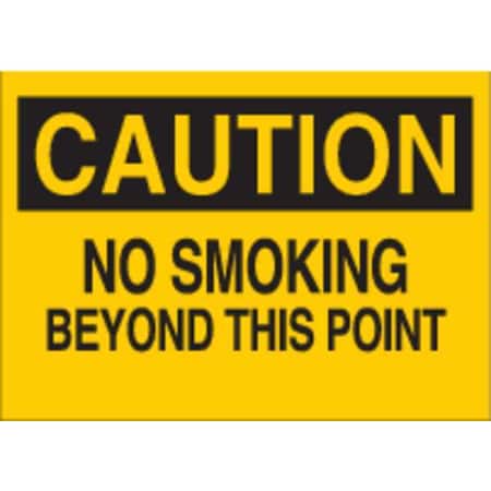Caution No Smoking Sign, 14 In H, 20 In W, Fiberglass, Rectangle, English, 72072