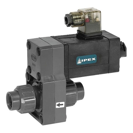 120V AC PVC Solenoid Valve, Normally Closed, 1/2 In Pipe Size