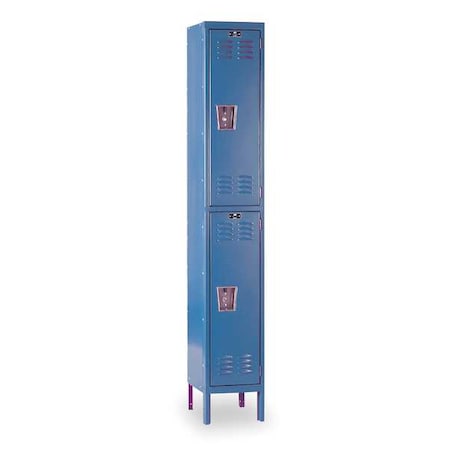 Wardrobe Locker, 12 In W, 18 In D, 78 In H, (1) Wide, (2) Openings, Marine Blue