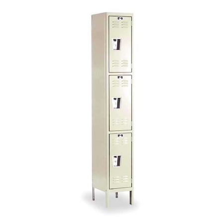 Wardrobe Locker, 12 In W, 15 In D, 78 In H, (1) Wide, (3) Openings, Tan