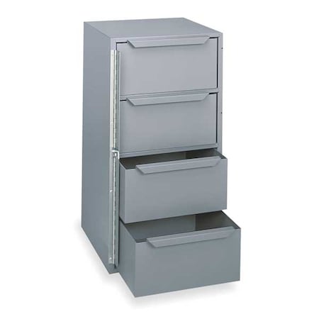 Storage Cabinet, Truck Or Van, 24 1/2 In H, 12 5/8 In W, 12 1/8 In D, 4 Drawers, Steel, Gray