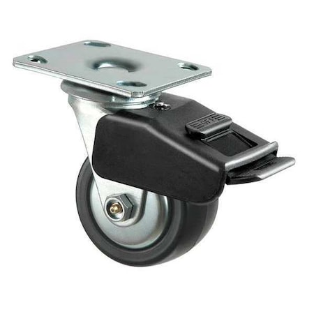 Swivel Plate Caster,Polyolfin,4 In,600 Lb,Blk