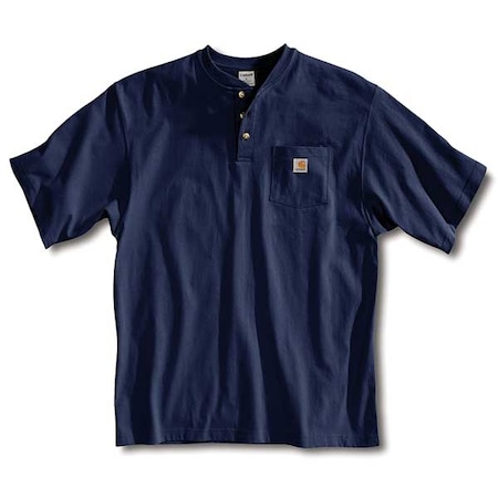 Short Sleeve Henley,Navy,XL