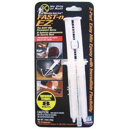 Epoxy Adhesive, PC-Fast-n EZ Series, Clear, 1:01 Mix Ratio, 1 Hr Functional Cure, Syringe