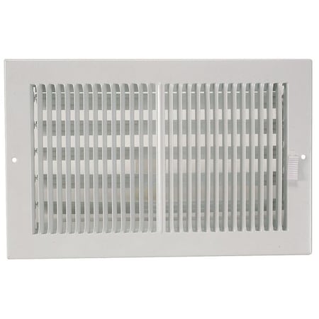 Sidewall/Ceiling Register, 4 X 12, White, Steel