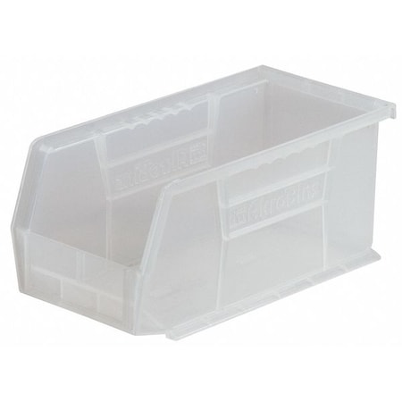 Hang & Stack Storage Bin, Clear, Plastic, 10 7/8 In L X 5 1/2 In W X 5 In H, 30 Lb Load Capacity