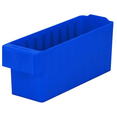 Drawer Storage Bin, Blue, Plastic, 3 3/4 In W X 4 5/8 In H, 15 Lb Load Capacity