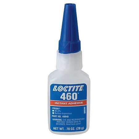 Instant Adhesive, 460 Series, Clear, 0.7 Oz, Bottle