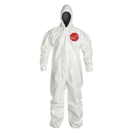 Hooded Coverall,Elastic,White,5XL,PK6