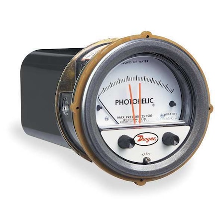 Pressure Gauge,0 To 1 In H2O