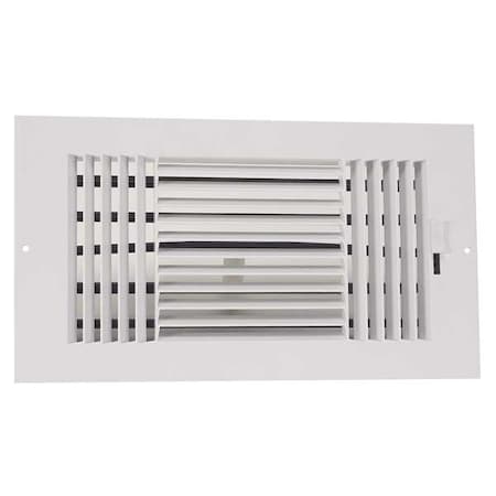 Sidewall/Ceiling Register, 6 X 10, White, Plastic