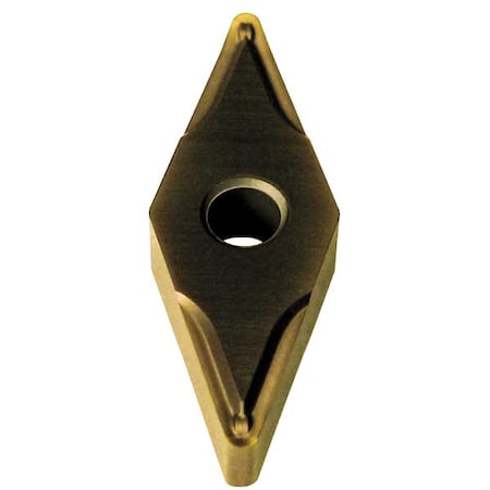 Diamond Turning Insert, Diamond, 3/8 In, VNMG, 35  Degrees, 1/64 In, Carbide