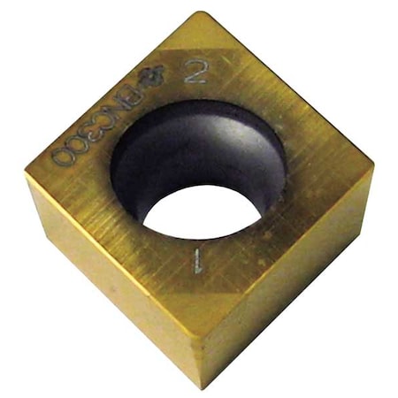 Diamond Turning Insert, Diamond, 3/8 In, CCGA, 80  Degrees, 1/32 In, CBN