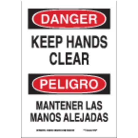 Danger Sign, 20 In Height, 14 In Width, Fiberglass, Rectangle, English, Spanish