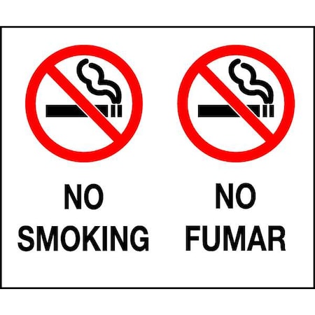 No Smoking Sign, 7 H, 10 W,  Rectangle, English, Spanish, 122396