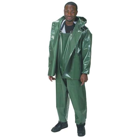 Rain Jacket W/ Detachable Hood,Green,3XL