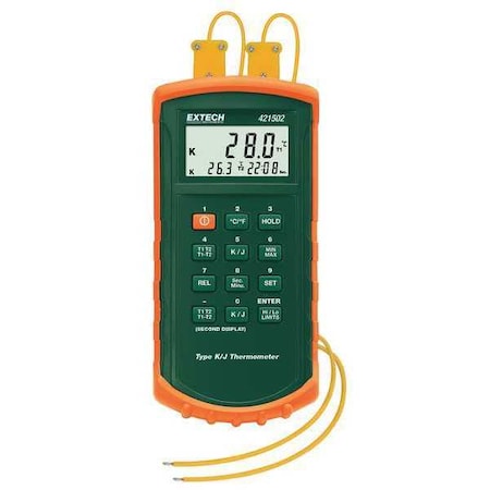 Thermocouple Thermometer,2 In,Type J, K