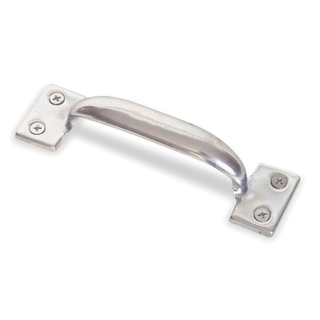 Door Pull, 5 X 1 1/4 In, Polished Zinc, Unthr. Through Holes