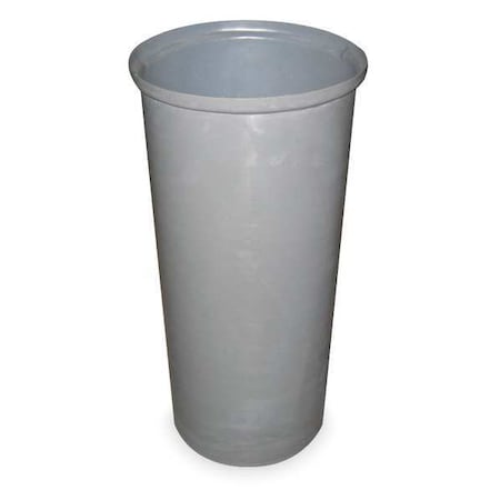 11 Gal Round Trash Can, Gray, 15 1/2 In Dia, None, Plastic