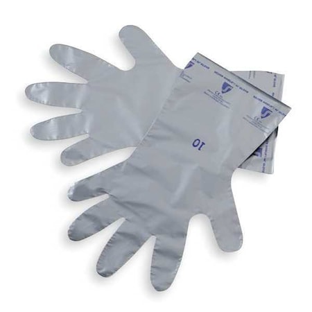 14-1/2 Chemical Resistant Gloves, Laminated Film, 7, 1 PR