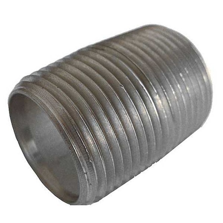 3/4 MNPT X 1-3/8 TBE Stainless Steel Close Pipe Nipple Sch 80, Thread Type: NPT