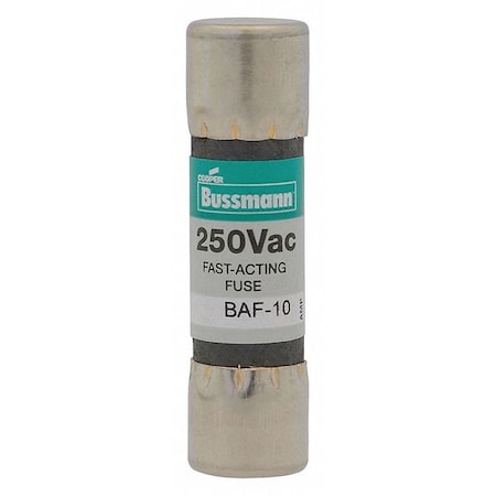 Fuse, Fast Acting, 6/10A, BAF Series, 250V AC, Not Rated, 1-1/2 L X 13/32 Dia