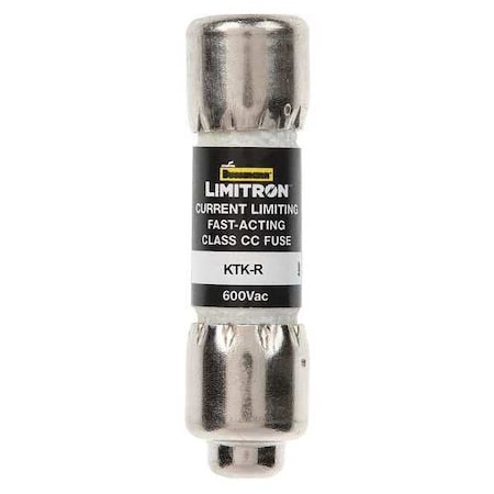 UL Class CC Fuse, Fast Acting, 1A, KTK-R Series, 600V AC, Not Rated, 1-1/2 L X 13/32 Dia